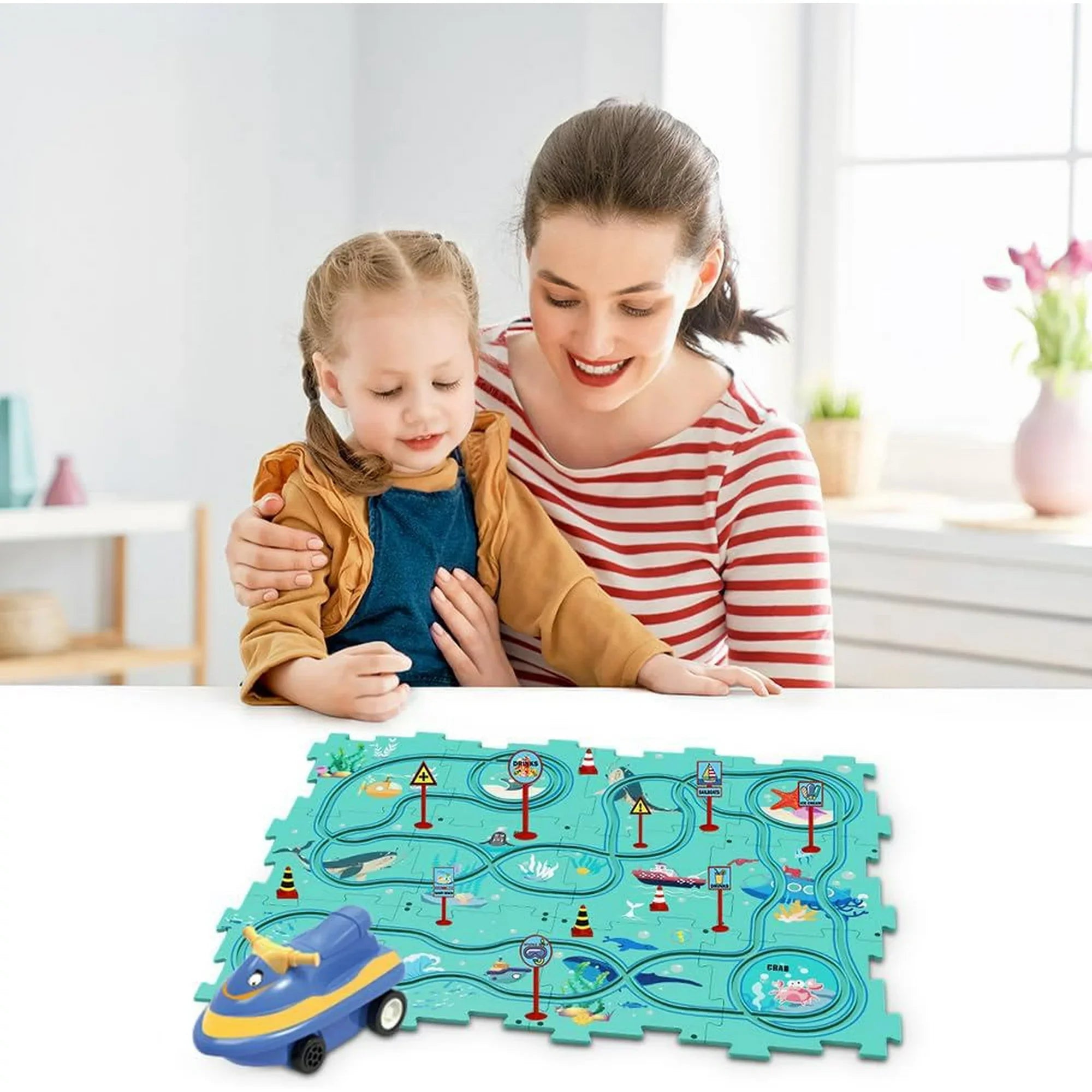 🔥Children's Educational Puzzle Track Car Play Set