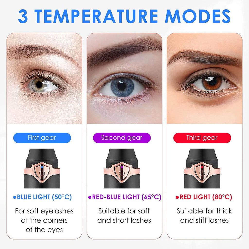 Heated Eyelash Curler Usb Rechargeable Heated Lash Curler With Built-in Comb