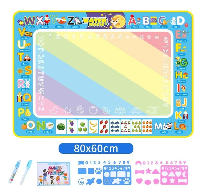 Water Doodle Mat ,Aqua Painting Drawing Mat Mess Free Learning Toy Mat